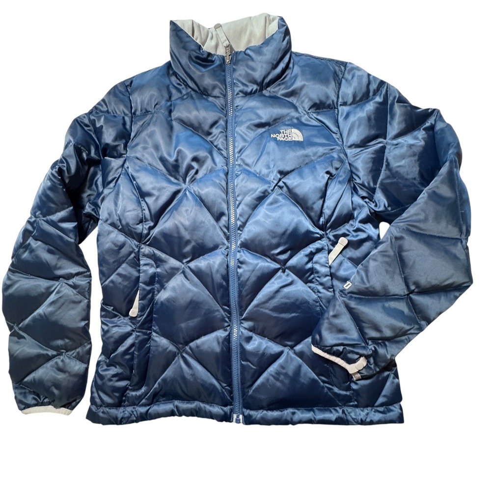 The North Face Puffer Jacket Women Medium Blue 550 Down Quilted Gorpcore Winter